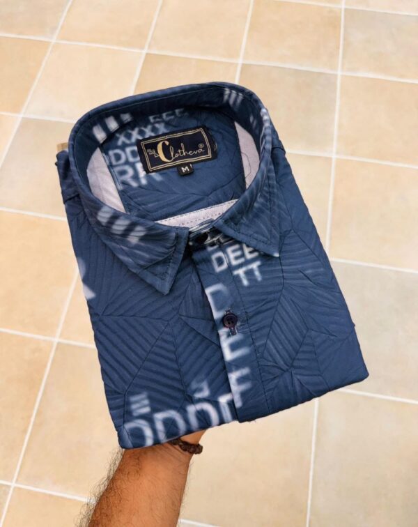 MENS COTTON FABRIC ITALIAN CRUSH PRINTED FULL SLEEVE SHIRT - Image 3