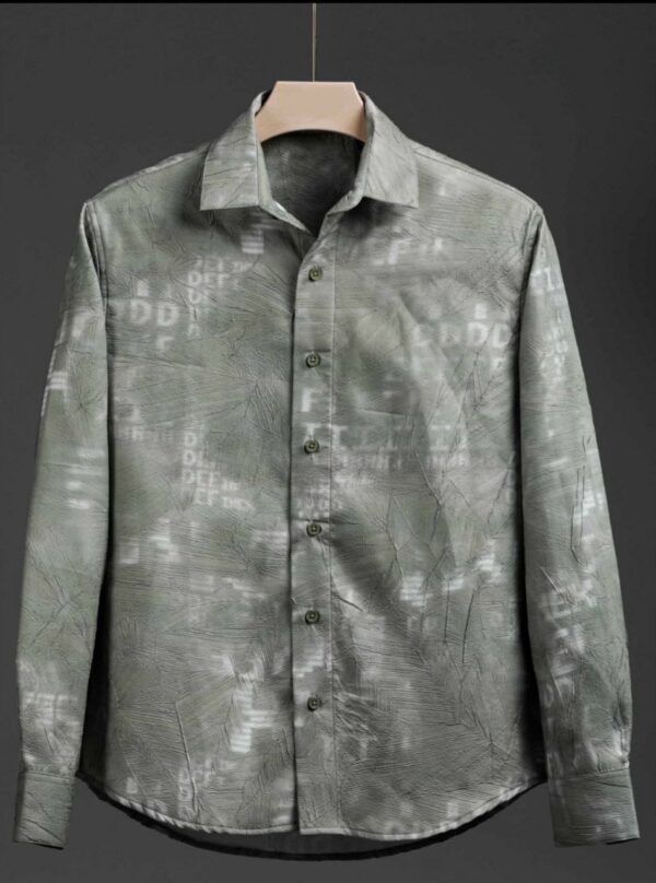 MENS COTTON FABRIC ITALIAN CRUSH PRINTED FULL SLEEVE SHIRT - Image 3