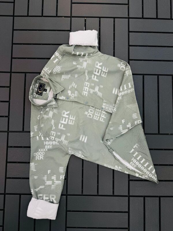 MENS COTTON FABRIC ITALIAN CRUSH PRINTED FULL SLEEVE SHIRT - Image 2