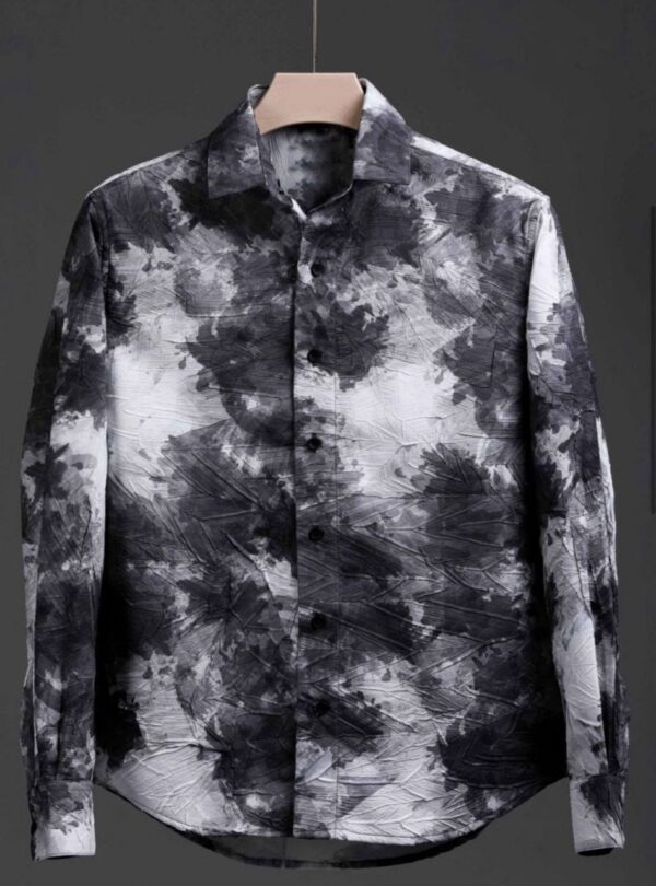 MENS COTTON FABRIC ITALIAN CRUSH PRINTED FULL SLEEVE SHIRT - Image 3