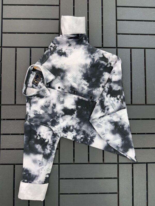 MENS COTTON FABRIC ITALIAN CRUSH PRINTED FULL SLEEVE SHIRT - Image 2