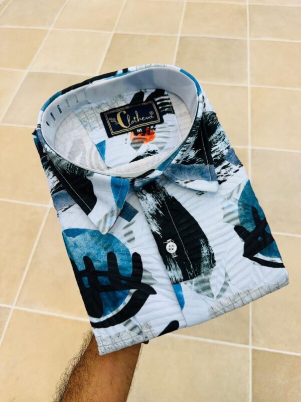 MENS COTTON FABRIC ITALIAN CRUSH PRINTED FULL SLEEVE SHIRT - Image 2