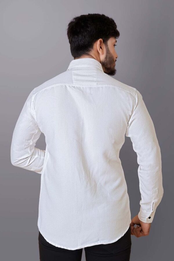 MENS PREMIUM PLAIN FULL SLEEVE SHIRT [WAFFLE FABRIC] - Image 3