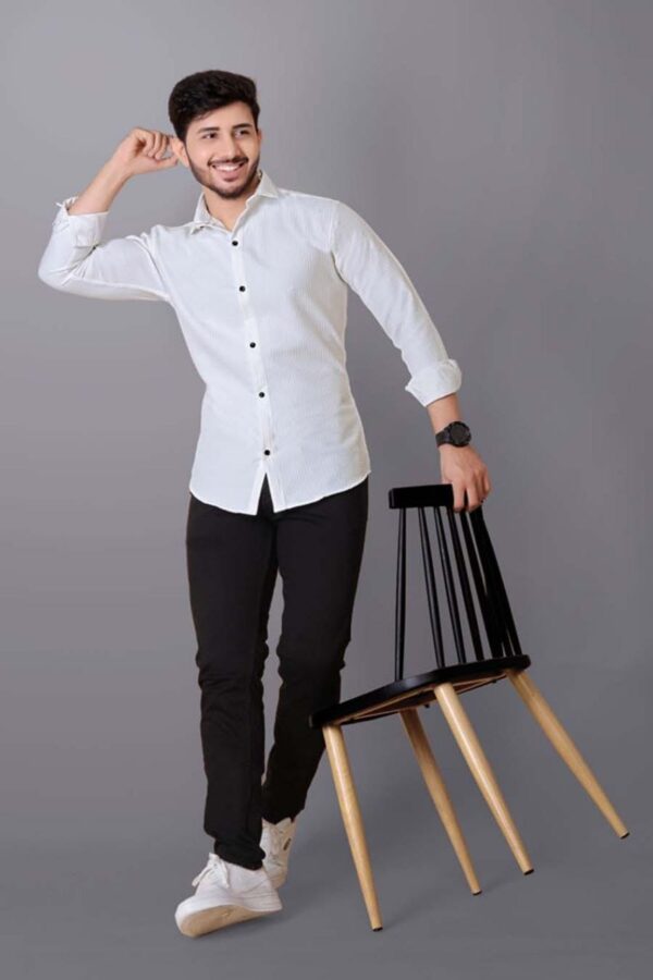 MENS PREMIUM PLAIN FULL SLEEVE SHIRT [WAFFLE FABRIC]