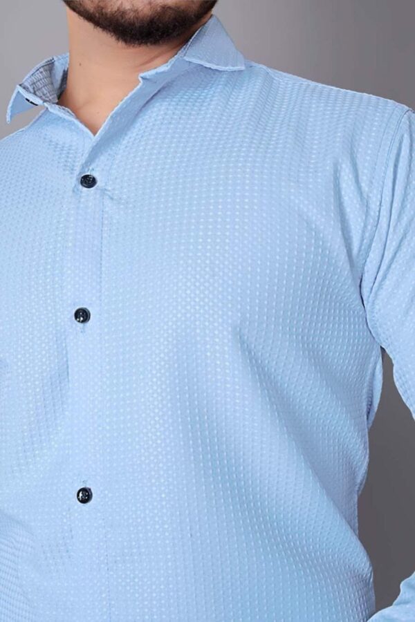 MENS PREMIUM PLAIN FULL SLEEVE SHIRT [WAFFLE FABRIC] - Image 3