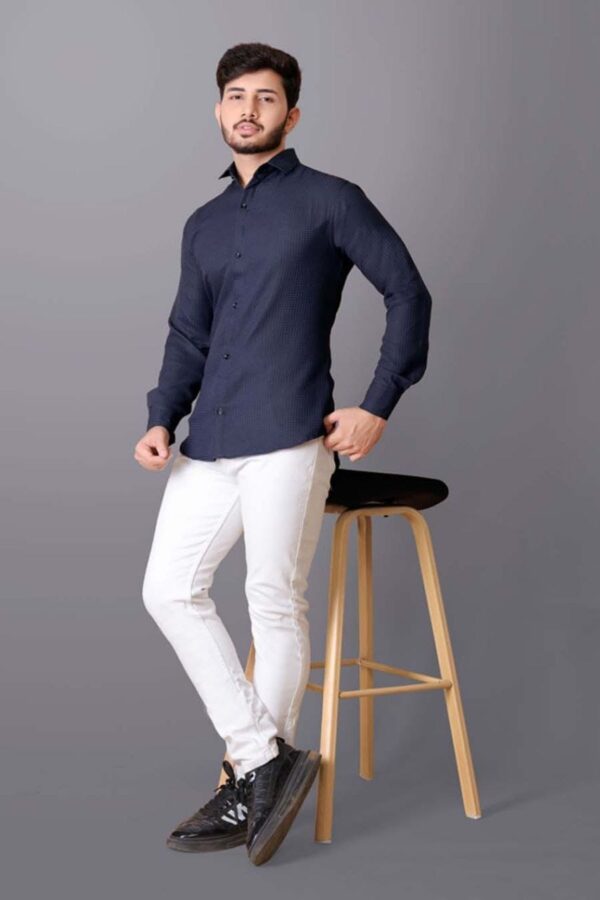 MENS PREMIUM PLAIN FULL SLEEVE SHIRT [WAFFLE FABRIC]
