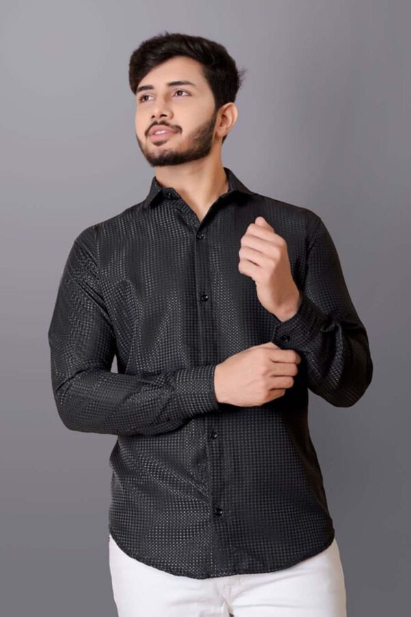 MENS PREMIUM PLAIN FULL SLEEVE SHIRT [WAFFLE FABRIC]]