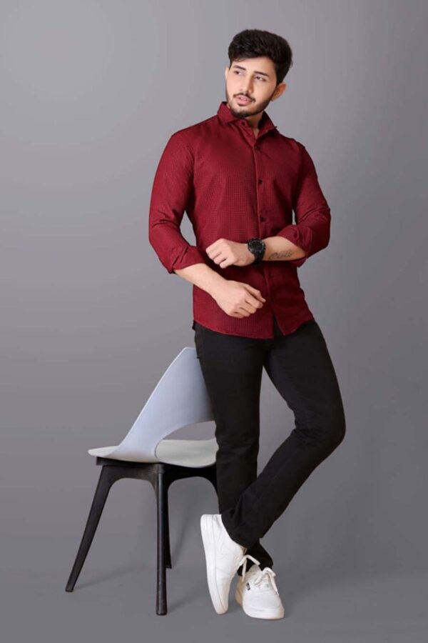 MENS PREMIUM PLAIN FULL SLEEVE SHIRT [WAFFLE FABRIC]