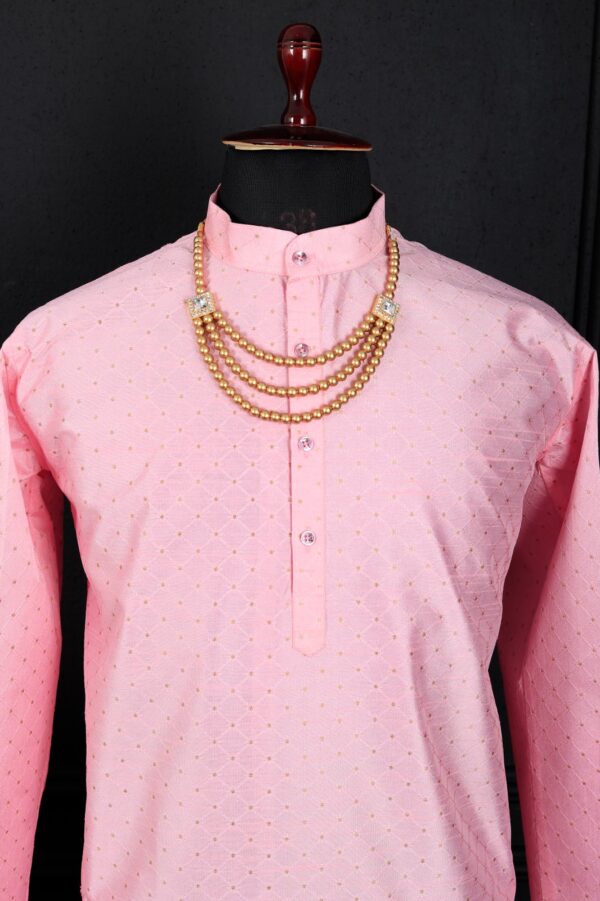 MENS SIMPLE LONG KURTA WITH MEGIC DIGITAL WORK - Image 3