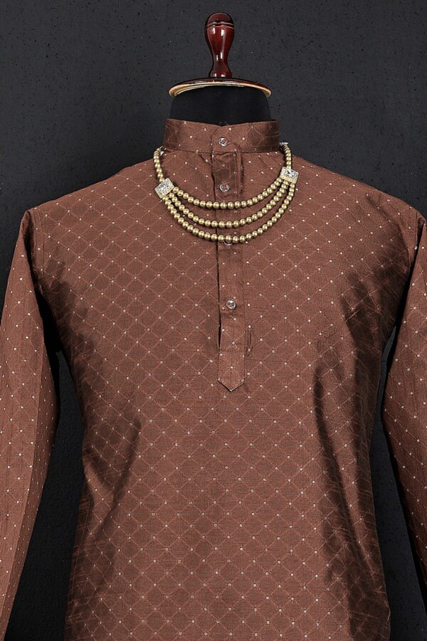 MENS SIMPLE LONG KURTA WITH MEGIC DIGITAL WORK - Image 10