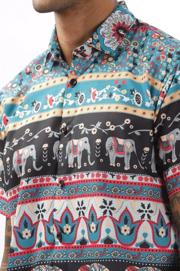 MEN'S STYLISH HALF SLEEVE PRINTED SHIRT [3 COLOURS] - Image 9