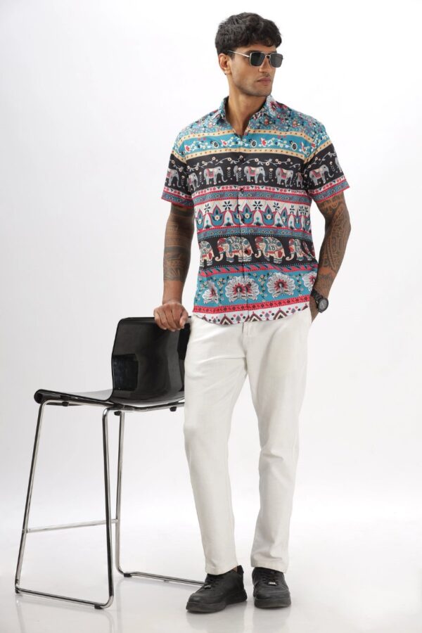 MEN'S STYLISH HALF SLEEVE PRINTED SHIRT [3 COLOURS] - Image 8