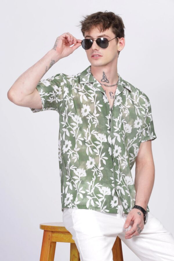 MEN'S STYLISH HALF SLEEVE PRINTED SHIRT [3 COLOURS]