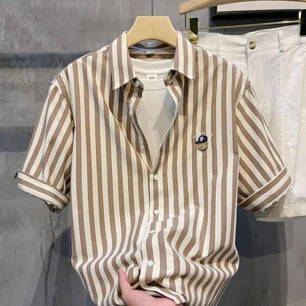 MENS PRIMIUM EMBROIDERY 3/4th HALF SLEEVE SHIRT [3 COLOUR ] - Image 5
