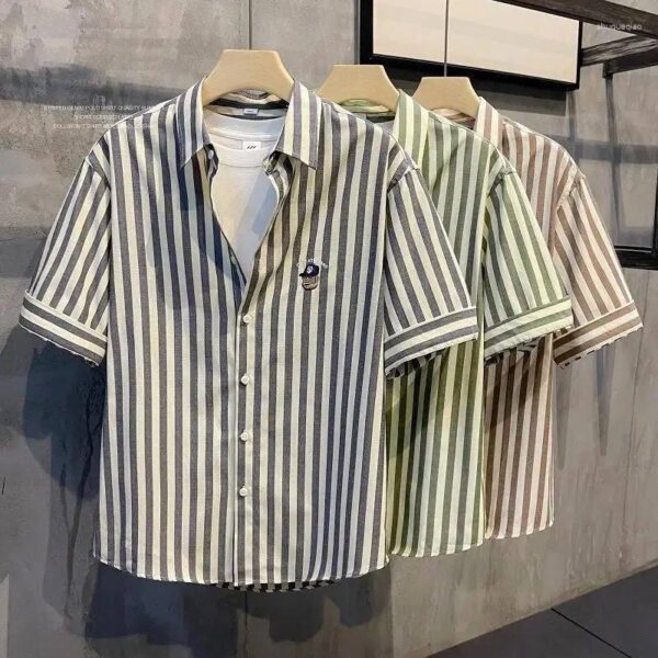 MENS PRIMIUM EMBROIDERY 3/4th HALF SLEEVE SHIRT [3 COLOUR ] - Image 2
