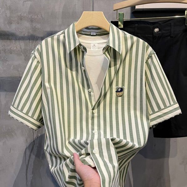 MENS PRIMIUM EMBROIDERY 3/4th HALF SLEEVE SHIRT [3 COLOUR ] - Image 3