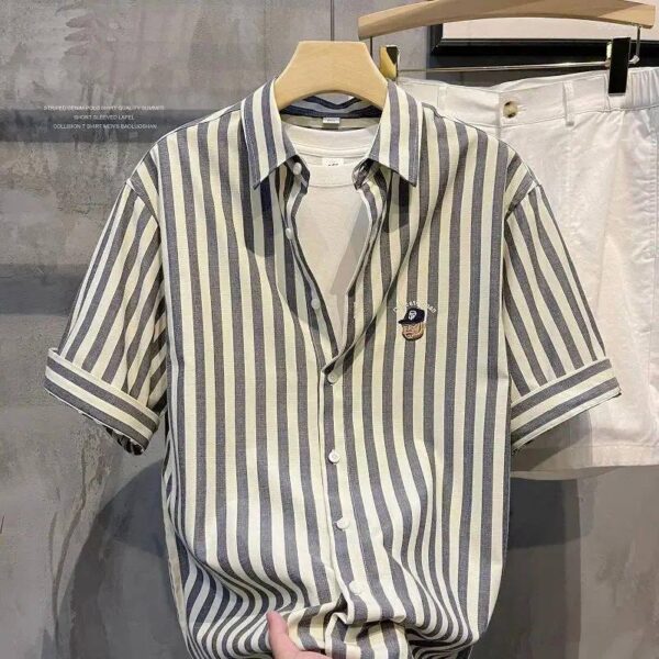 MENS PRIMIUM EMBROIDERY 3/4th HALF SLEEVE SHIRT [3 COLOUR ] - Image 4