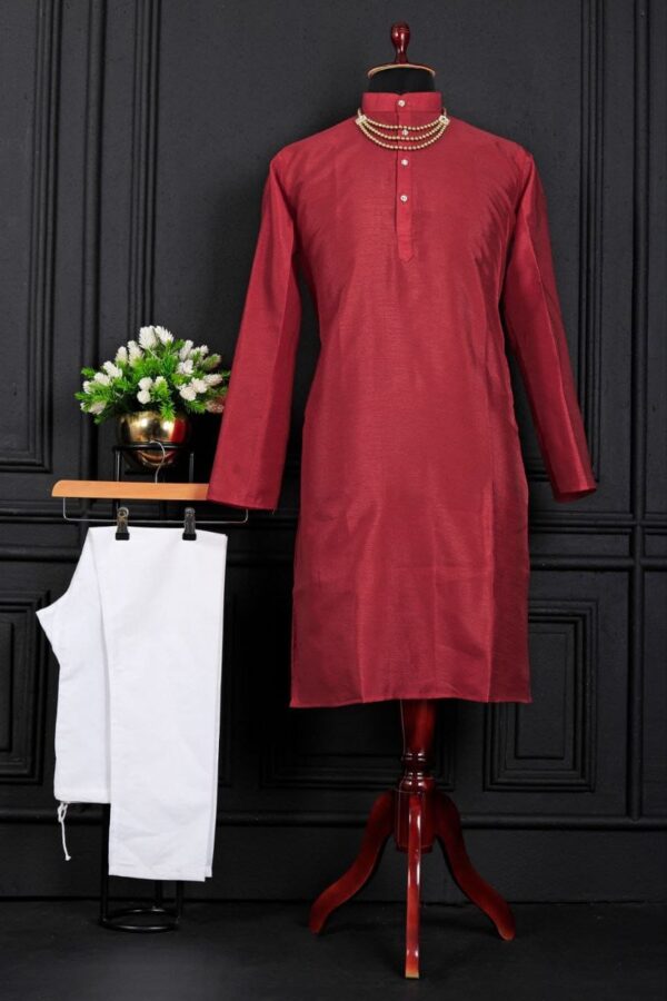 MENS PLAIN LONG KURTA DAILY AND FESTIVE WEAR [11 COLOUR] - Image 16