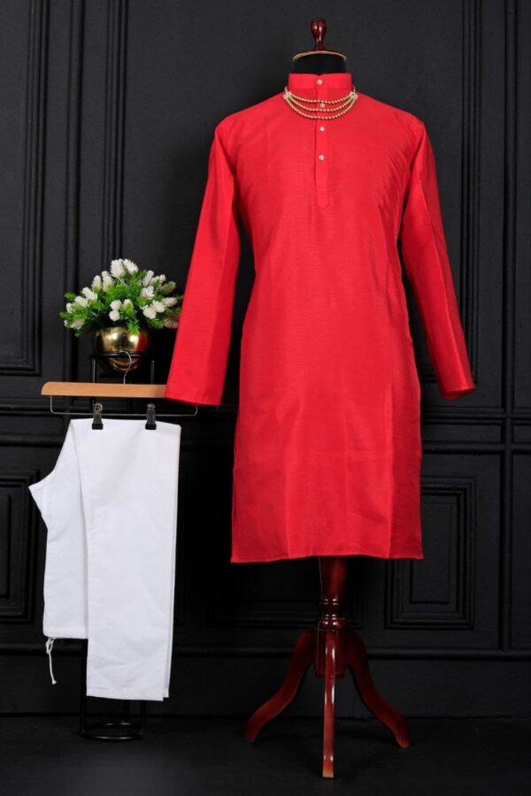 MENS PLAIN LONG KURTA DAILY AND FESTIVE WEAR [11 COLOUR] - Image 10