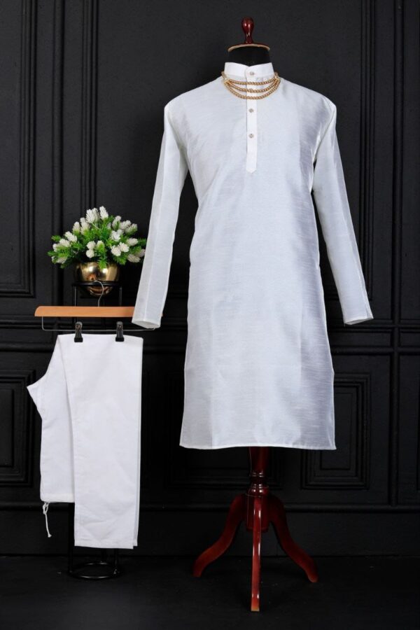 MENS PLAIN LONG KURTA DAILY AND FESTIVE WEAR [11 COLOUR] - Image 4