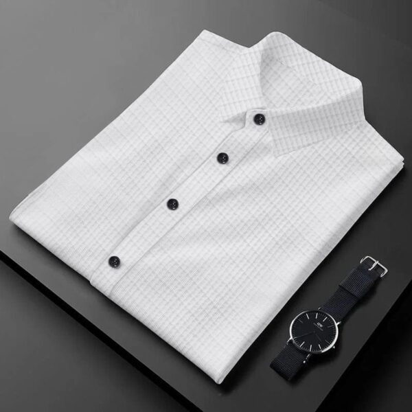 MENS EXCLUSIVE LUDO CHECK HALF SLEEVE plain SHIRT - Image 5