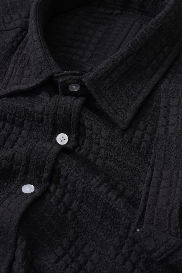 MENS EXCLUSIVE LUDO CHECK HALF SLEEVE plain SHIRT - Image 6