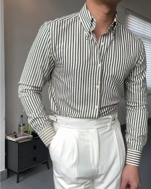MENS PLAIN FULL SLEEVE LINEN SHIRT [5 COLOURS] - Image 9
