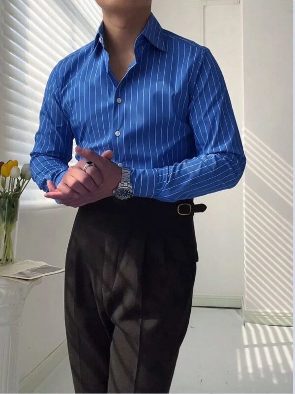 MENS PLAIN FULL SLEEVE LINEN SHIRT [5 COLOURS] - Image 4