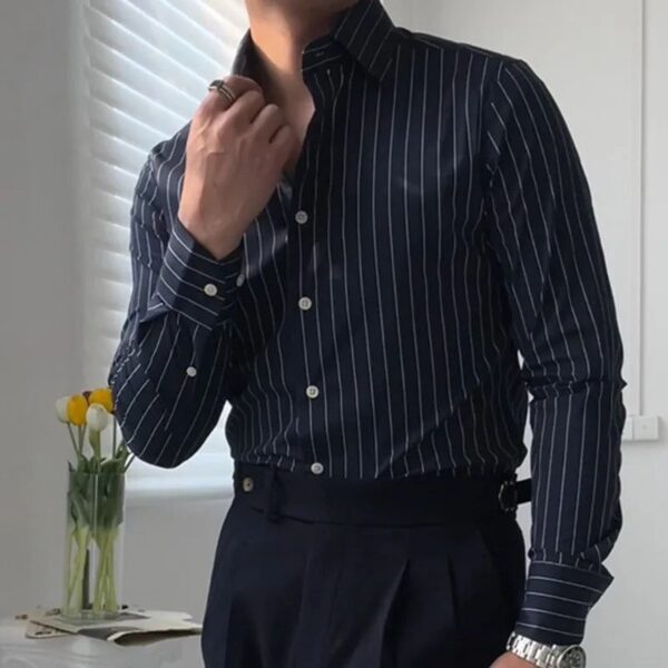 MENS PLAIN FULL SLEEVE LINEN SHIRT [5 COLOURS] - Image 3