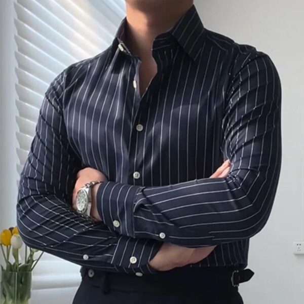 MENS PLAIN FULL SLEEVE LINEN SHIRT [5 COLOURS] - Image 2