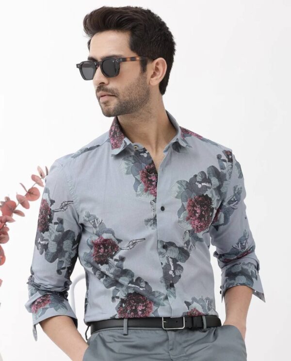 MENS REGULAR FIT PRINTED SHIRT - Image 3