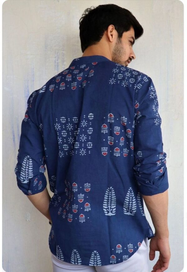 Mens regular fit printed kurta shirt - Image 3