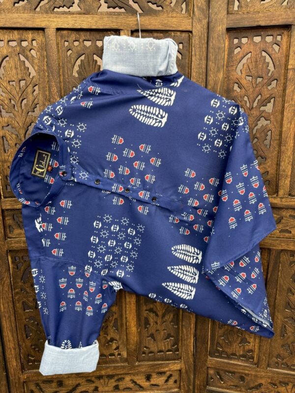 Mens regular fit printed kurta shirt - Image 5