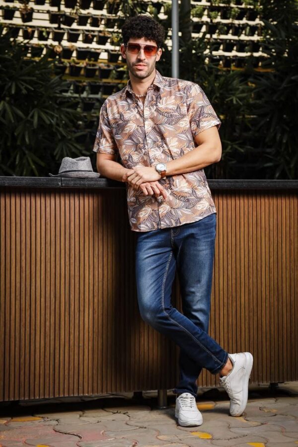MENS PRINTED STYLISH COTTON SHIRT - Image 6
