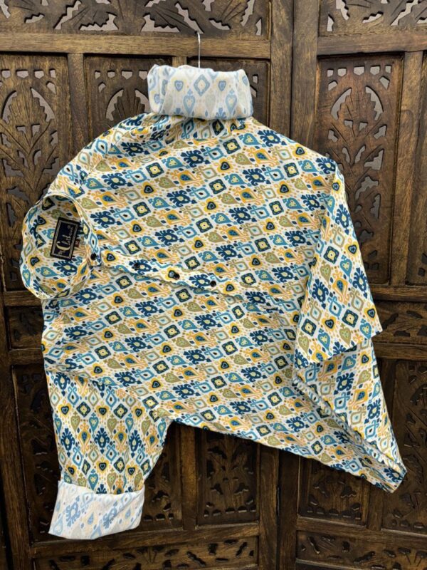 Mens regular fit printed kurta shirt - Image 2