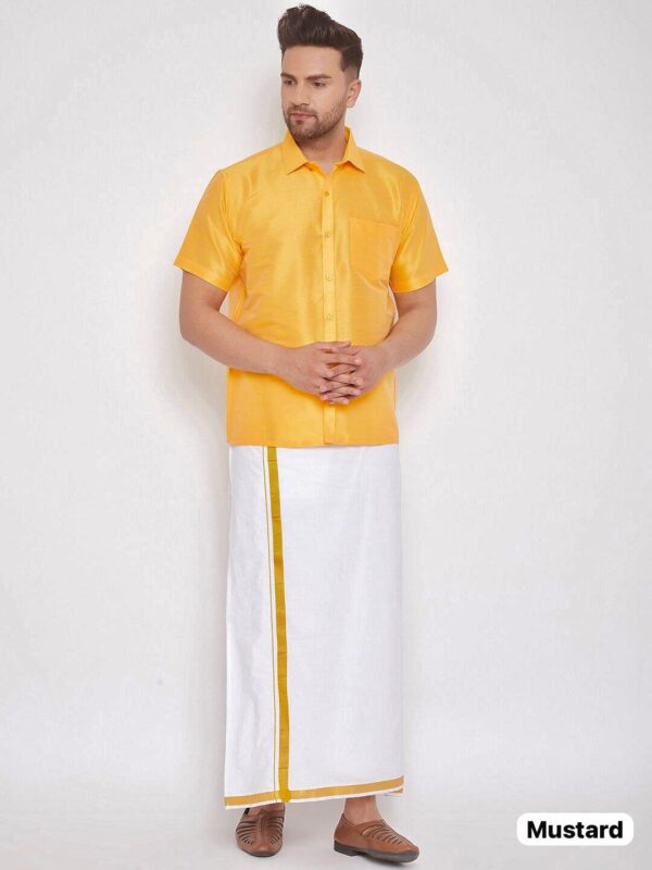 Thalaivaa mens plain shirt for festive season [7 colours] - Image 5