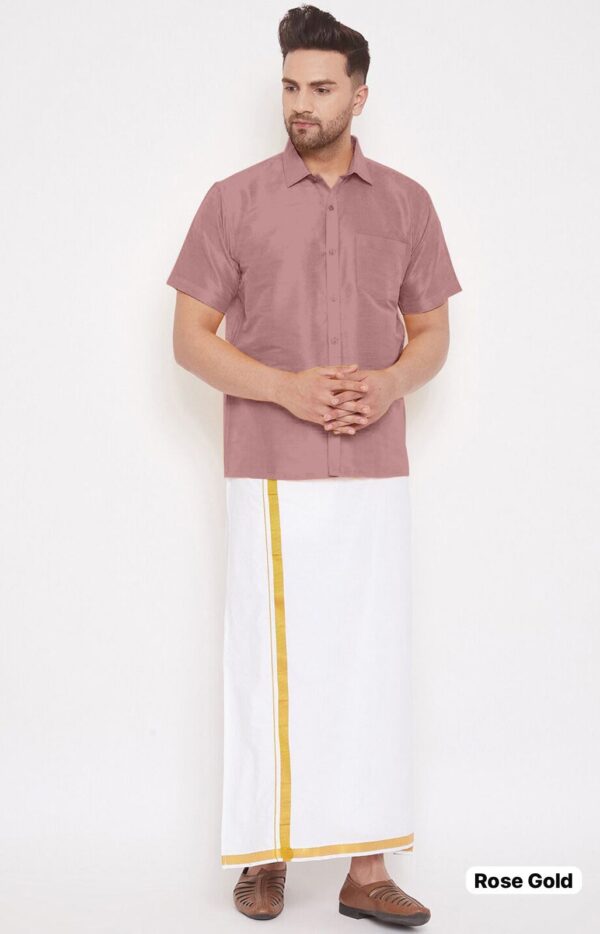 Thalaivaa mens plain shirt for festive season [7 colours] - Image 9