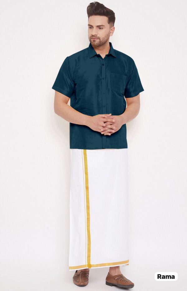 Thalaivaa mens plain shirt for festive season [7 colours] - Image 7