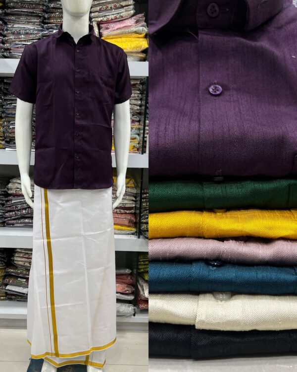 Thalaivaa mens plain shirt for festive season [7 colours] - Image 8