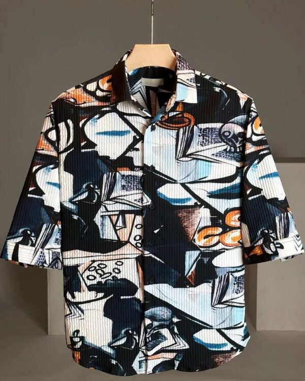 Mens cotton fabric 3/4 sleeve shirt [12 patterns] - Image 12