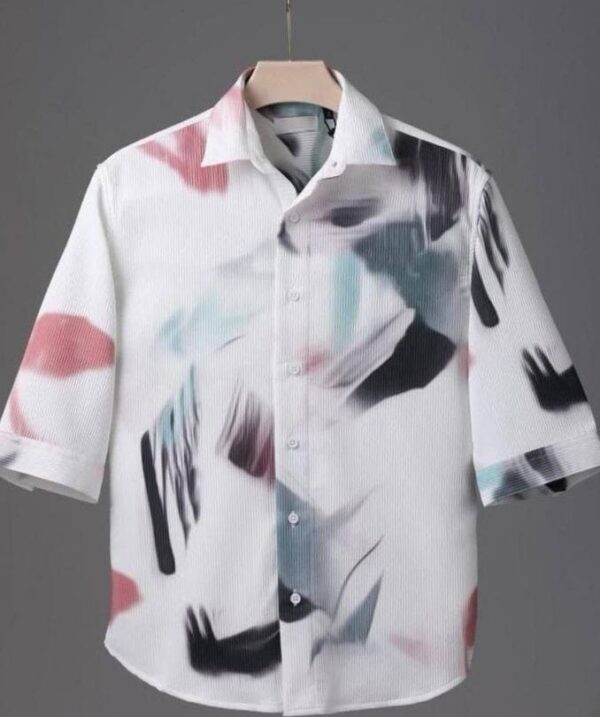 Mens cotton fabric 3/4 sleeve shirt [12 patterns] - Image 3