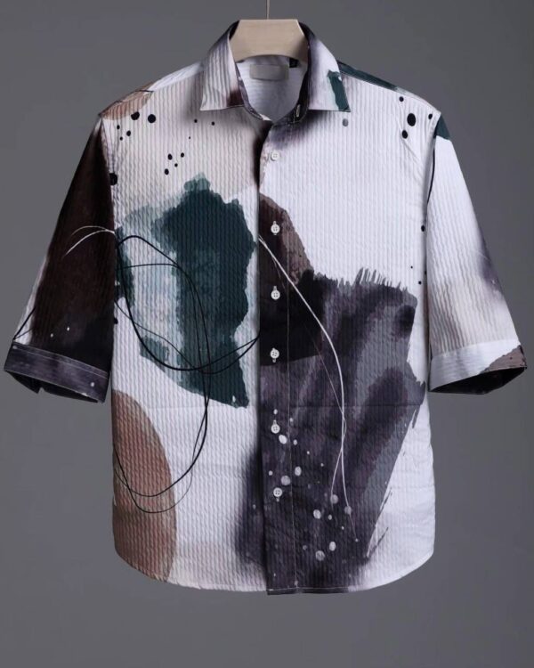 Mens cotton fabric 3/4 sleeve shirt [12 patterns] - Image 8