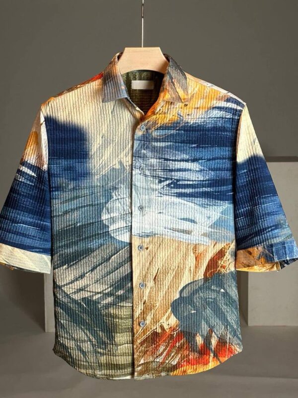 Mens cotton fabric 3/4 sleeve shirt [12 patterns] - Image 11