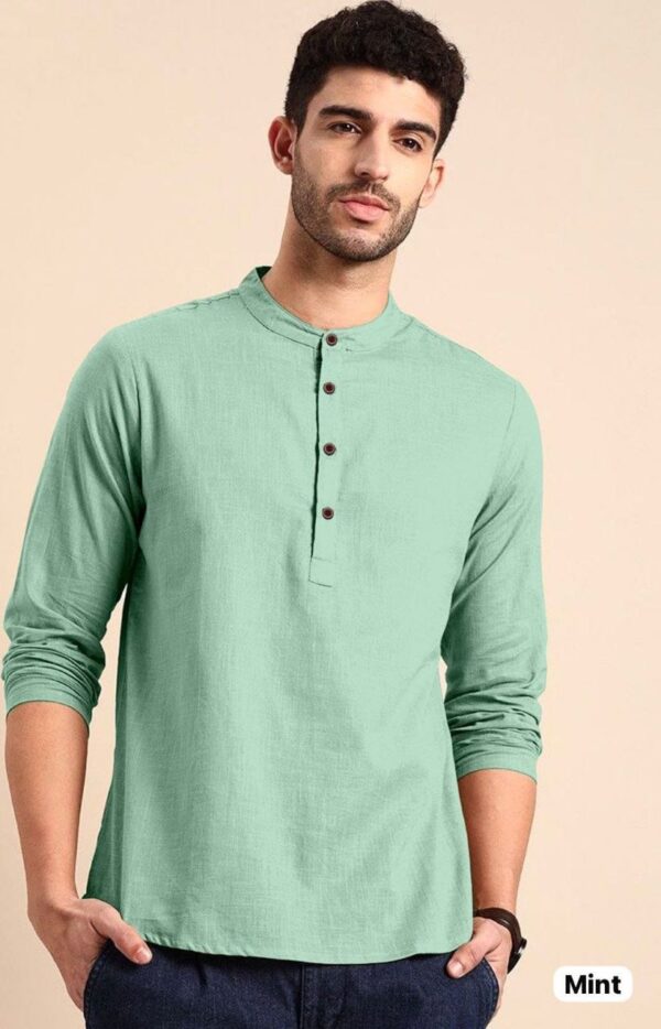 Mens casual short kurta [5 colours] - Image 2