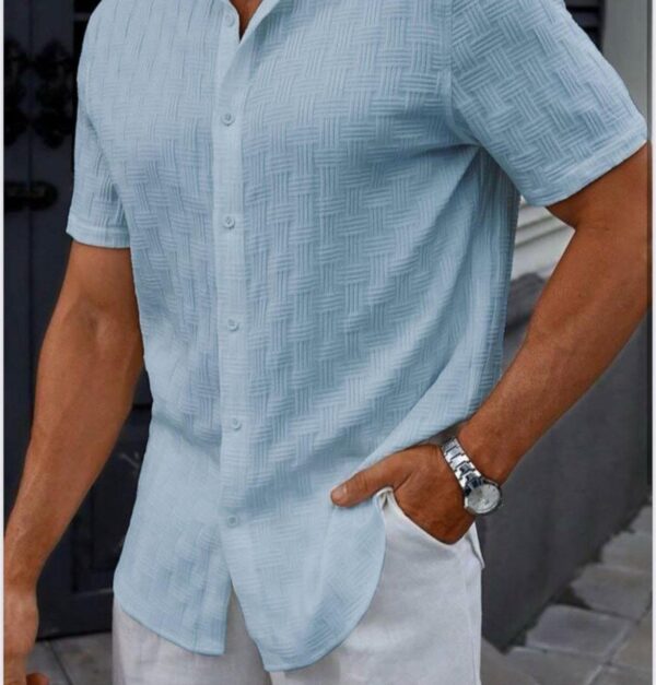 MENS HALF SLEEVE IMPORTED CASUAL PLAIN SHIRT [4 COLOUR] - Image 5