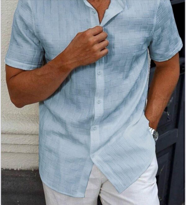 MENS HALF SLEEVE IMPORTED CASUAL PLAIN SHIRT [4 COLOUR] - Image 4