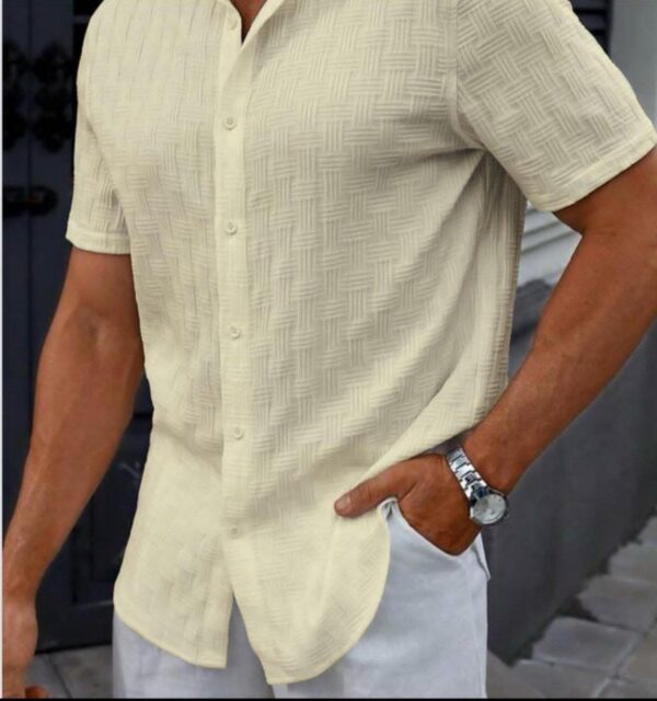 MENS HALF SLEEVE IMPORTED CASUAL PLAIN SHIRT [4 COLOUR] - Image 3