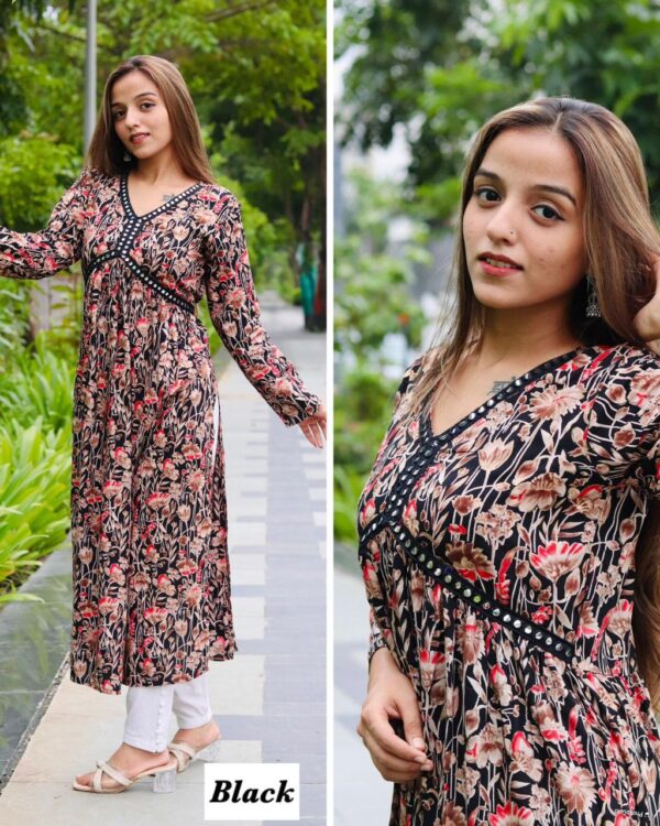 womens naira cut flair dress [4 colours] - Image 3