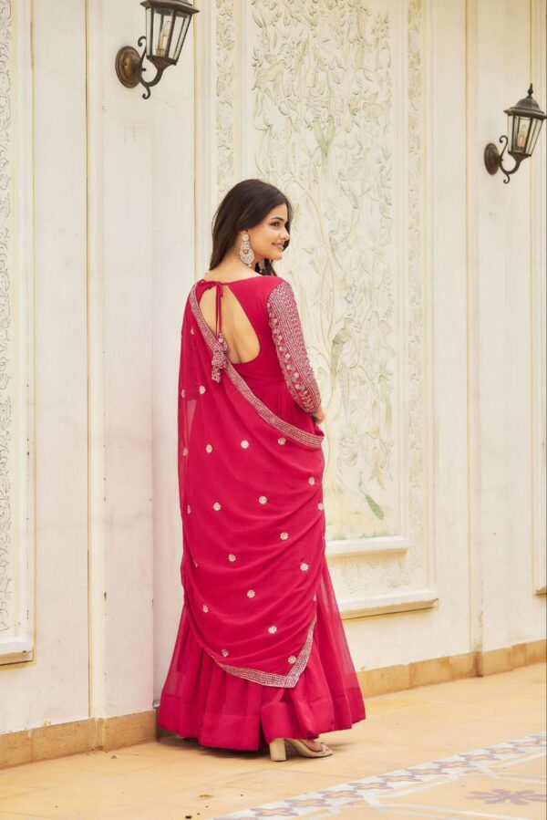 women festive long gown with dupatta [2 colours] - Image 7