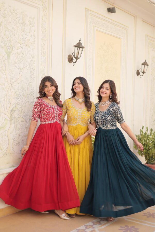 PREMIUM DESIGNER READYMADE GOWNS FOR WOMENS [3 COLOURS]